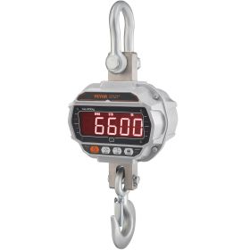 VEVOR Digital Crane Scale, 6600 lbs/3000 kg, Industrial Heavy Duty Hanging Scale with Remote Control, Cast Aluminum Case & LED Screen