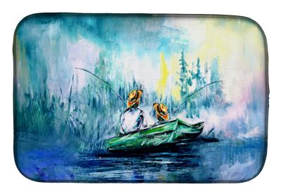 Fishing On The Bayou Dish Drying Mat Absorbent Dish Drying Mat Pad for Kitchen Counter Dish Drainer Mat for Countertop, 14 x 21", Multicolor