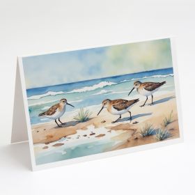 Sandpipers Hunting Greeting Cards Pack of 8 Blank Cards with Envelopes Whimsical A7 Size 5x7 Blank Note Cards