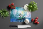 NEW Fishing On The Bayou Glass Cutting Board Decorative Tempered Glass Kitchen Cutting and Serving Board Large Size Chopping Board