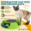 Interactive Cat Toys for Indoor Cats Green Spinning Interactive Cat Toy 0.5 Lb Plastic Interactive Kitten Toys 360 Degrees Moving Cat Toy Mouse with S