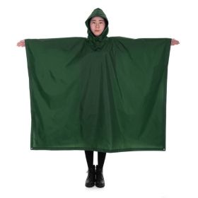 Multi-Usage Lightweight Hooded Rain Poncho Picnic Mat Blanket Sun Shelter (Type: Camping supplies, Color: Green)