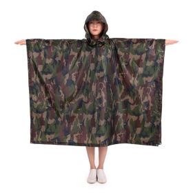 Multi-Usage Lightweight Hooded Rain Poncho Picnic Mat Blanket Sun Shelter (Type: Camping supplies, Color: Camouflage)