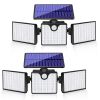 230 LED Ultra Bright Solar Wall Lights; Waterproof Rotatable Motion Sensor Light For Outdoor Porch Yard Wall