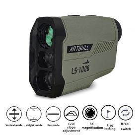 Golf Rangefinder 650m 1000m Hunting Telescope Golf Slope Adjusted Mode Flag-Lock Sport Laser Distance Meter (Ships From: China, Color: 1000m1)