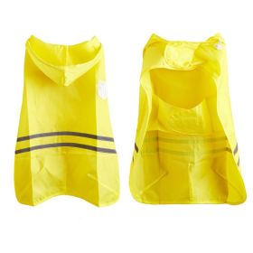 Pet Raincoat Medium Dog Golden Retriever Waterproof Reflective Strip Outdoor Raincoat (Color: yellow, size: M)