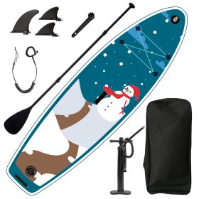 US Warehouse free shipping Inflatable Paddle Board, Stand Up Paddle Boards for Adults, Sup Board for Fishing, Wide Stance for All Levels (Color: Q-SNOWMAN)