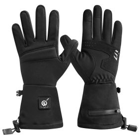 Winter Motorcycle Fashionable USB Heating Snowboarding Gloves Waterproof Windproof Touch-Screen Features Skiing (Color: Black, size: S)