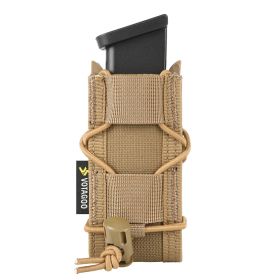 9mm Molle Mag Pouch Open-Top Pistol Mag Pouch Adjustable Mag Pouch Compatible With Various MOLLE Tactical Belts (Color: brown, size: Single)