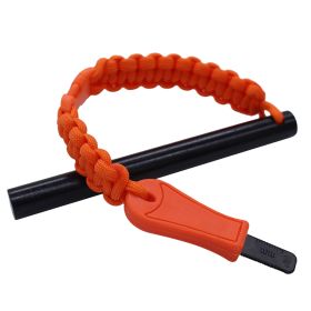 Hot Strike Ferro Rod Fire Starter | Emergency Ferrocerium Tool with Premium Striker and Lanyard with Buckle | Large Flint & Steel Survival Kit (5 x 1/ (Color: orange)