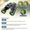 180x100 High Power Military Binoculars Day Night Vision Compact Waterproof Binoculars For Bird Watching Hunting Travel Football Games Stargazing With